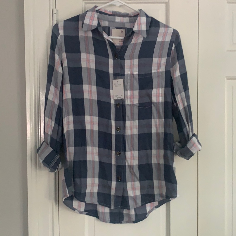 Blue button down shirt